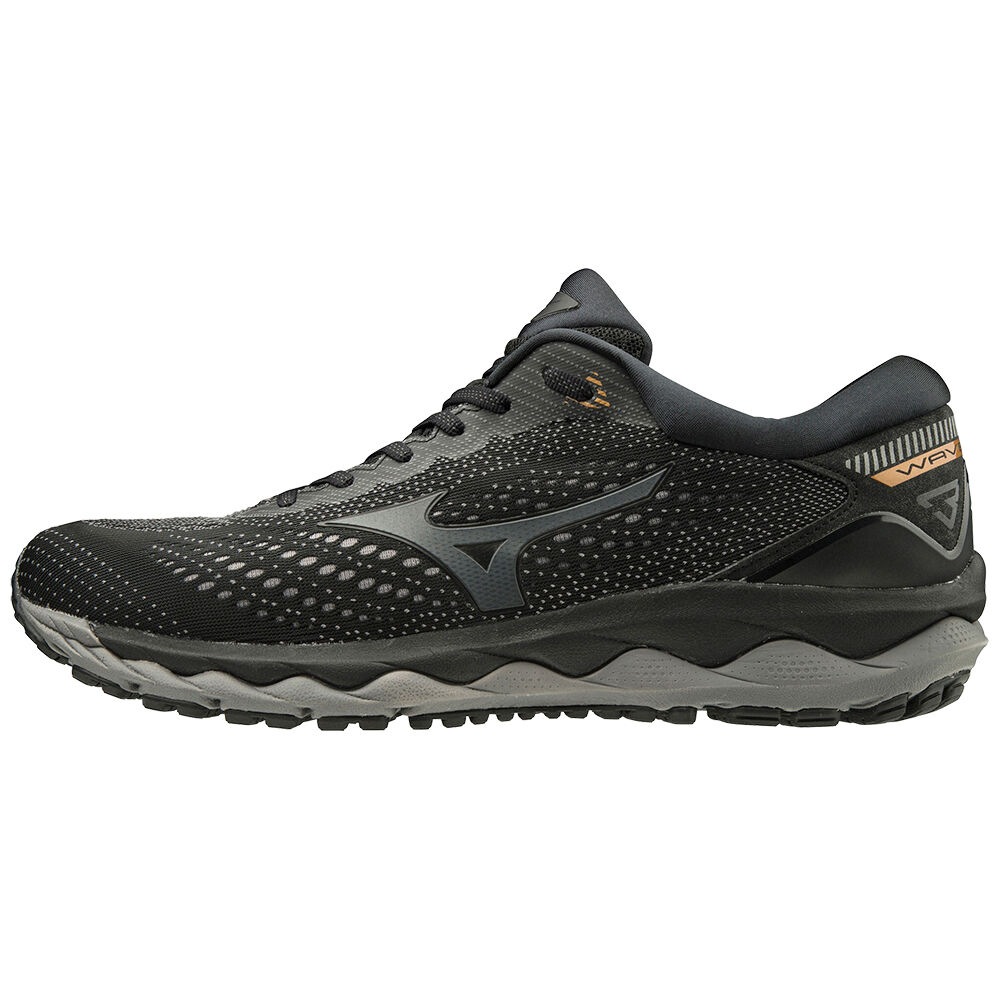 Mens Mizuno WAVE SKY 3 Running Shoes Black/Grey Philippines (ARXHON532)